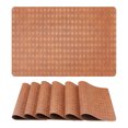 thumbnail image 1 of Placemats Set of 6 Leather Placemats for Kitchen Dining Table Decor Heat Resistant Table Mat Light Brown 17.7*11.8inch, 1 of 6