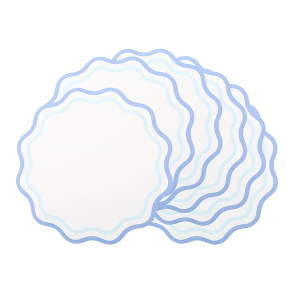 Placemats Set of 6 Leather Placemats for Kitchen Dining Table Decor Washable Table Placemats Wipeable Table Mat Blue 13.4inch