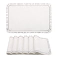 thumbnail image 1 of Placemats Set of 6 Leather Placemats for Kitchen Dining Table Decor Washable Waterproof Table Placemats Wipeable Table Mat White 17.7*11.8inch, 1 of 6