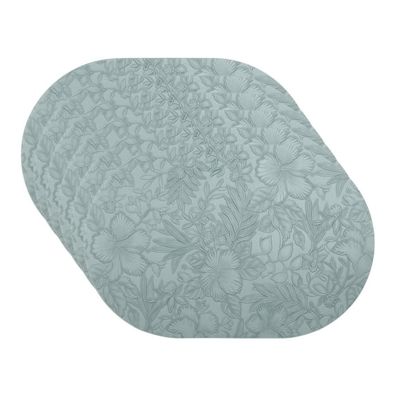 Placemats Set of 6 Leather Placemats for Kitchen Dining Table Decor Waterproof Heat Resistant Table Placemats Blue 17.7*11.8inch