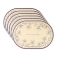 thumbnail image 1 of Placemats Set of 6 Leather Placemats for Kitchen Dining Table Decor Wipeable Floral Table Mat Light Yellow 16.9*11.8inch, 1 of 6