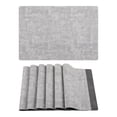 thumbnail image 1 of Placemats Set of 6 Leather Placemats for Kitchen Table Decor Washable Heat Resistant Table Place Mats Light Gray 16.9x11.8inch, 1 of 6