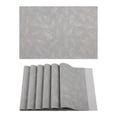 thumbnail image 1 of Placemats Set of 6 Leather Placemats with Pattern for Kitchen Dining Table Decor Heat Resistant Table Place Mats Beige Gray 17.7x11.8inch, 1 of 6