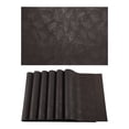 thumbnail image 1 of Placemats Set of 6 Leather Placemats with Pattern for Kitchen Dining Table Decor Heat Resistant Table Place Mats Brown 17.7x11.8inch, 1 of 6