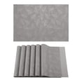 thumbnail image 1 of Placemats Set of 6 Leather Placemats with Pattern for Kitchen Dining Table Decor Heat Resistant Table Place Mats Gray 17.7x11.8inch, 1 of 6