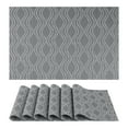 thumbnail image 1 of Placemats Set of 6 Plastic Placemats for Dining Table Decor Washable Kitchen Table Mat Wipe Clean Black 17.7*11.8inch, 1 of 6