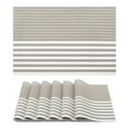 thumbnail image 1 of Placemats Set of 6 Plastic Placemats for Kitchen Dining Table Decor Table Placemats Wipeable Table Mat with Stripe Pattern Light Brown 17.7*11.8inch, 1 of 6