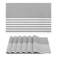 thumbnail image 1 of Placemats Set of 6 Plastic Placemats for Kitchen Dining Table Decor Table Placemats Wipeable Table Mat with Stripe Pattern Light Gray 17.7*11.8inch, 1 of 6