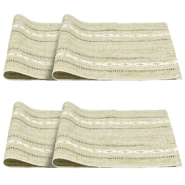 Placemats Set of 6 Soft Linen Table Placemats Heat Resistant Cloth Placemats Decorative Place Mats for Dining Table Kitchen Countertop