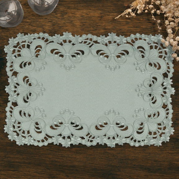 Placemats Set of 6 for Dining Table, Gray Table Linen, 14x20 inches Rectangle - The Creola Collection - Home Decor