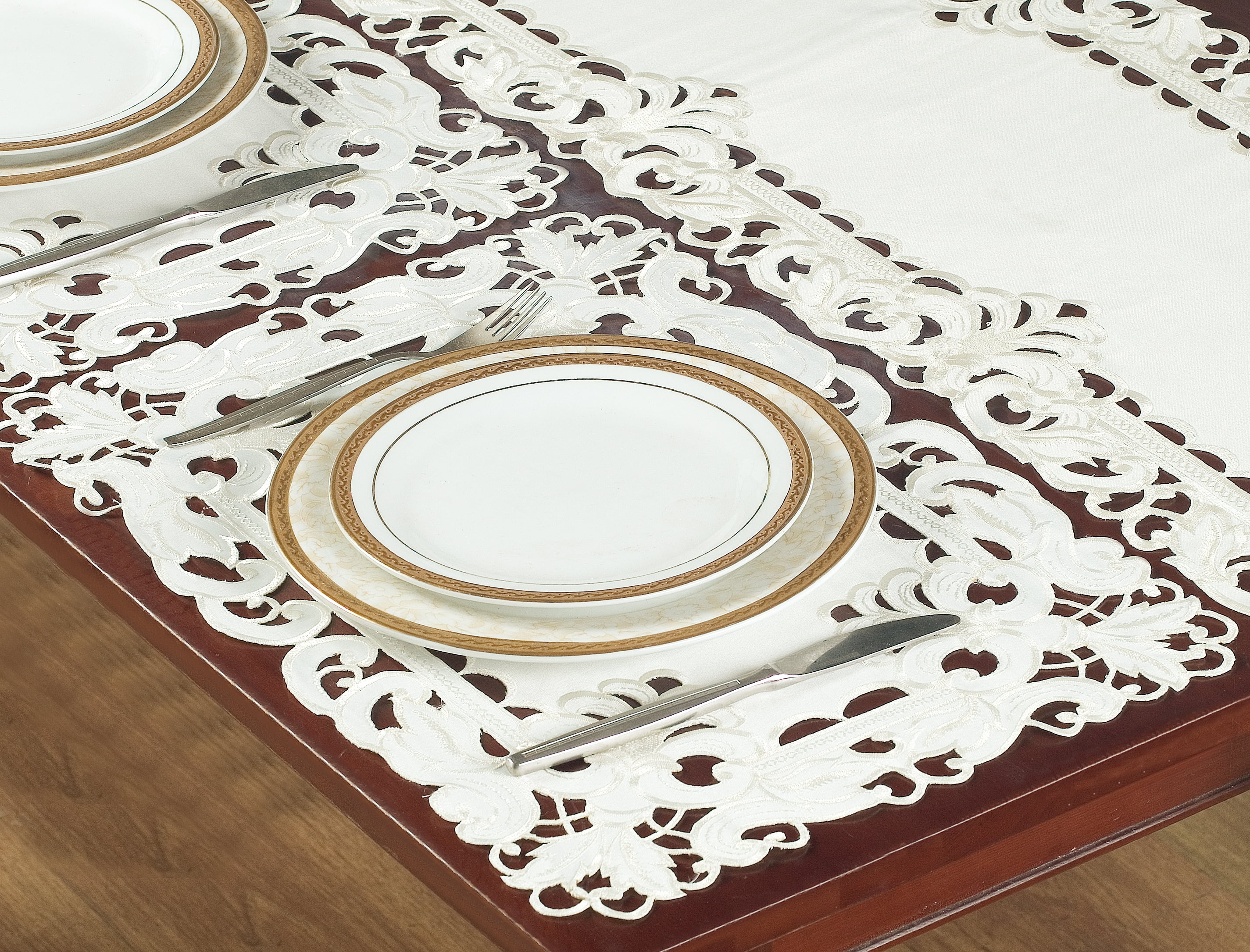 Decozen Placemats Set of 6 Dining Table Linen, Light Beige, 14"x20" Rectangle Damarcus