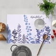 thumbnail image 1 of Placemats Set of 8 for Dining Table, Table Placemats, Rectangular Vinyl, PVC, 18x12 Inches - Blue Floral, 1 of 7