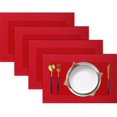 thumbnail image 1 of Placemats Vinyl Washable Table Mats Elegant Non-Slip Placemats for Dinner Table Set of 4 (Red), 1 of 6