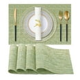 thumbnail image 1 of Placemats Vinyl Woven Place Mats for Kitchen Table Indoor/Outdoor Washable Wipeable Dining Green Placemats Set Of 4Pc 12X18 Inch, Western Placemat Textilene Placemat Insulation Pad 4Pcs Hilingoto, 1 of 9
