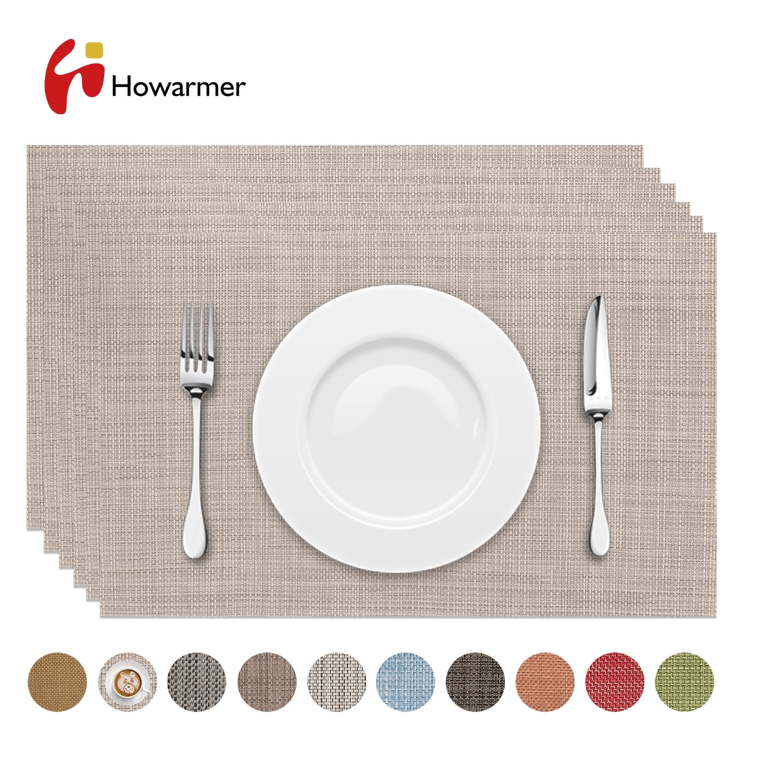 Placemats, Woven Crossweave Placemat for Dining Table, PVC, Vinyl