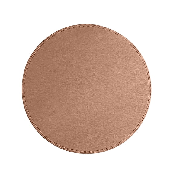 Placemats for Round Table, 15 in Round Faux Leather Placemat Set of 1, Solid Color Heat Insulation Pad for Kitchen and Dining