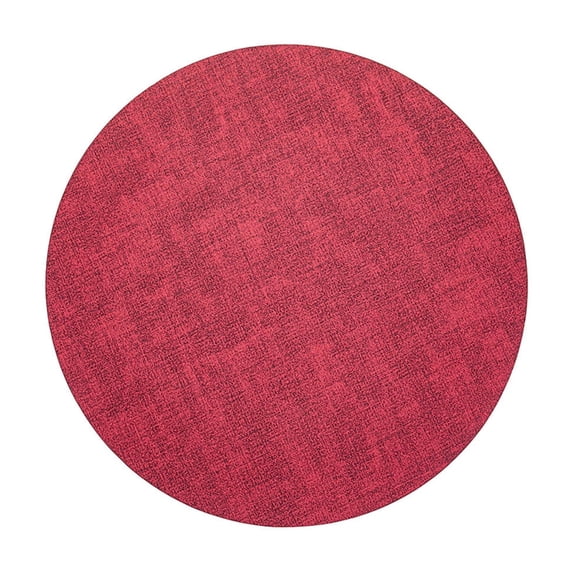 Placemats for Round Table Fabric Leather Double Sided 12.99 in Diameter 0.07 in Thick Heat Resistant Non Slip Table Mats
