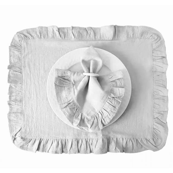 Placemats for Table Cotton 100% Ruffule Napkins for Plates Soft Flounced Wedding Decoration House Warming Gift Table Decor Party