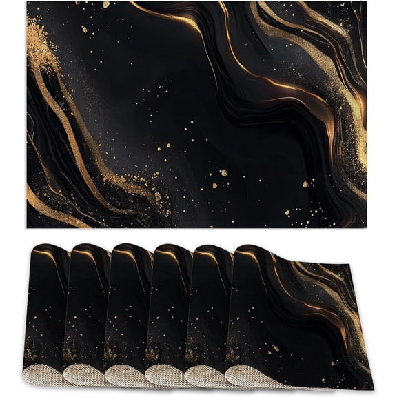 Placemats12x18 Inch,Plants Leaf Kitchen Dining Coffee Table Mats Set of 6 for Home Indoor Outdoor Party