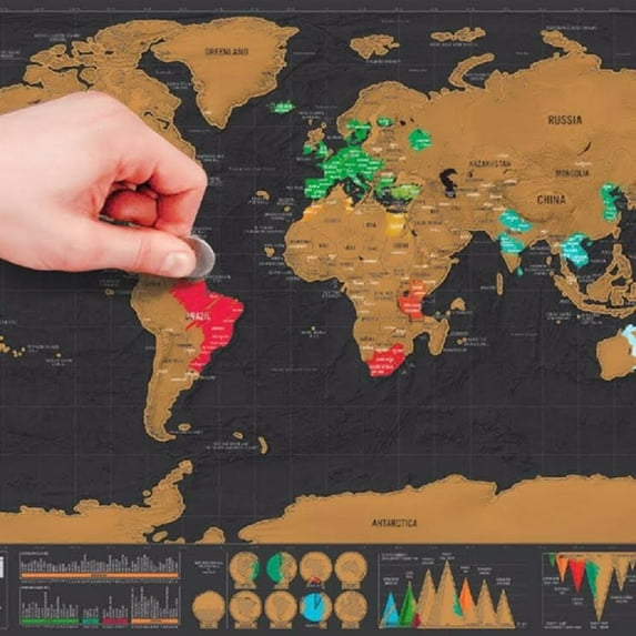 Places I've Been" World Travel Scratch-Off Map
