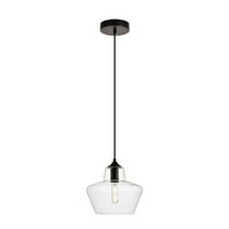 Placido Collection Pendant D9.8 H9.3 Lt:1 Black and Clear Finish