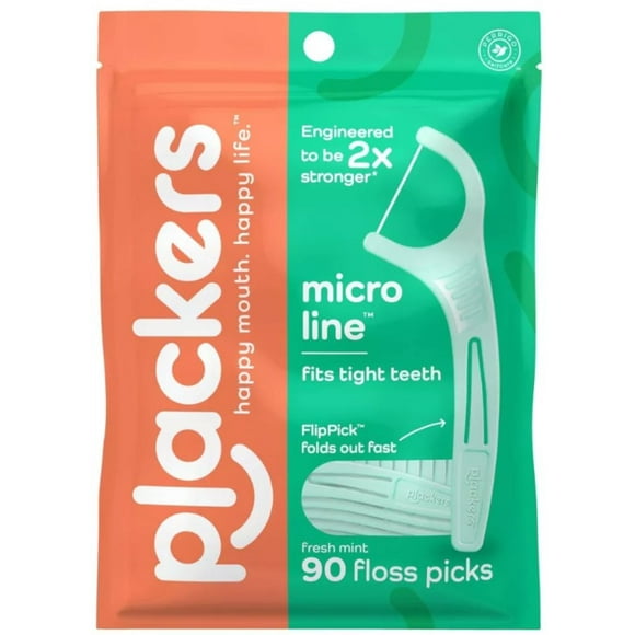 Plackers Micro Mint Freshens Breath, Mint, 90 Count