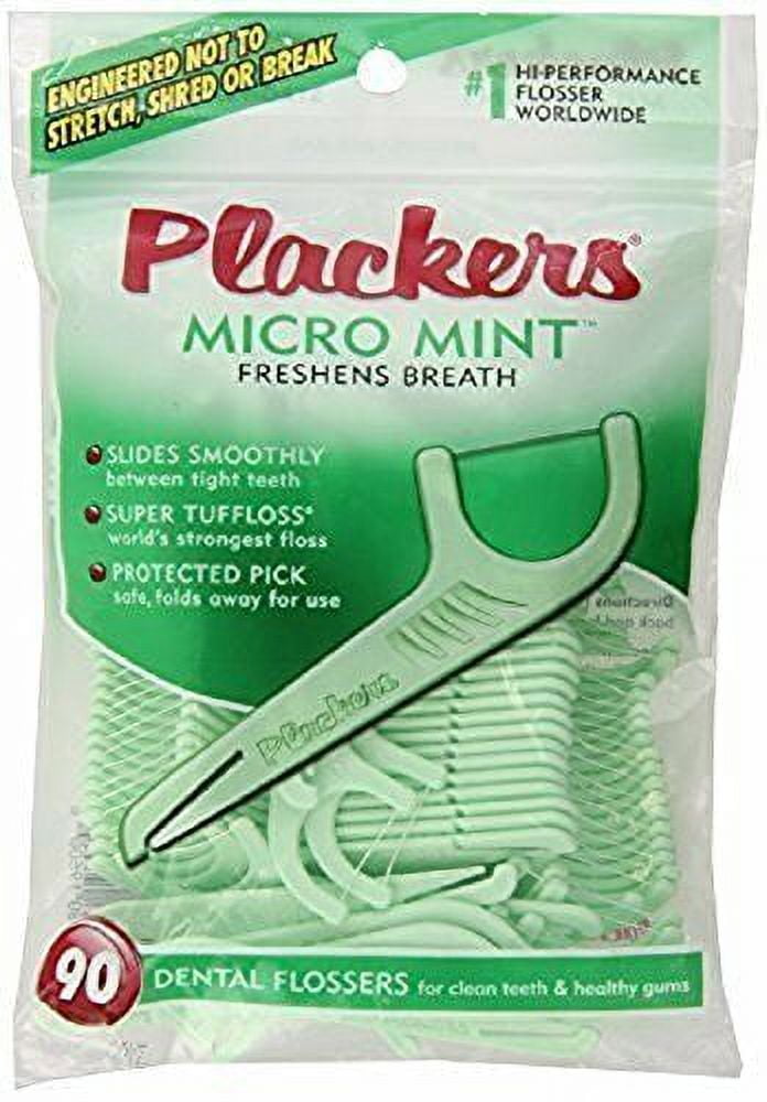 Plackers Dentalal Floss Freshens Breathe & Clean Feel Micro Mint, 90 Ct