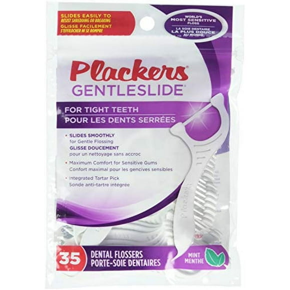 Dental Floss Plackers Gentleslide Dental Floss 35 Count Mint Blast