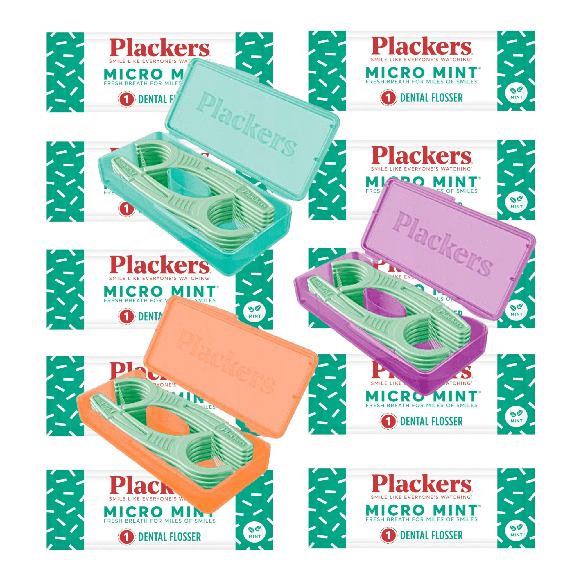Plackers Individually Wrapped Micro Mint Dental Floss Picks, 60 Count ...