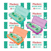 Plackers Individually Wrapped Micro Mint Dental Floss Picks, 60 Count with 1 Purple Travel Case