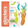 Plackers Kids Dual Gripz Floss Picks with Double Grip handle, Wild