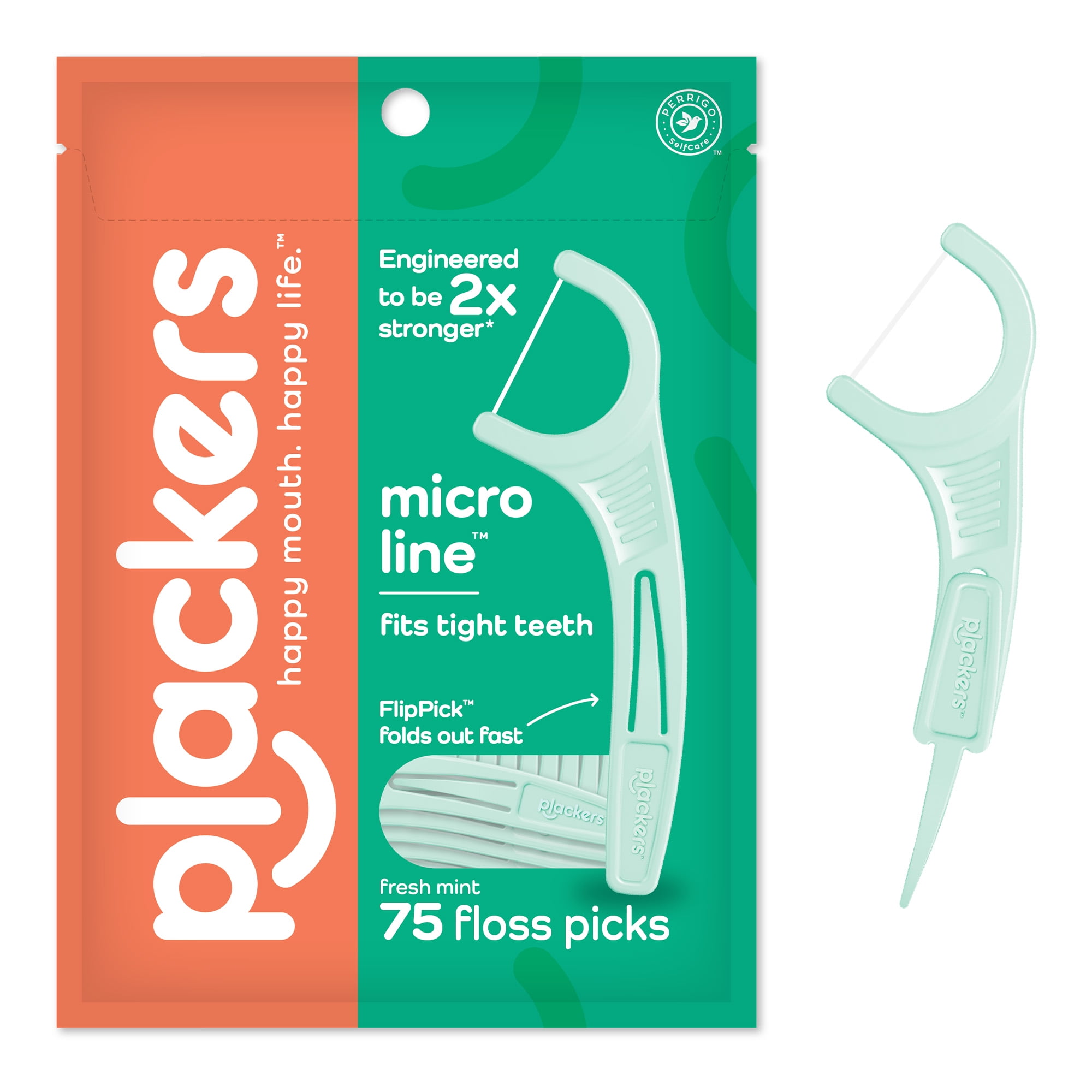 Plackers Micro Line Dental Floss Picks, FoldOut FlipPick, Tuffloss