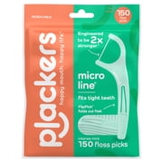 Plackers Micro Line Dental Tuffloss Fold-Out FlipPicks, Fresh Mint, 150 Count