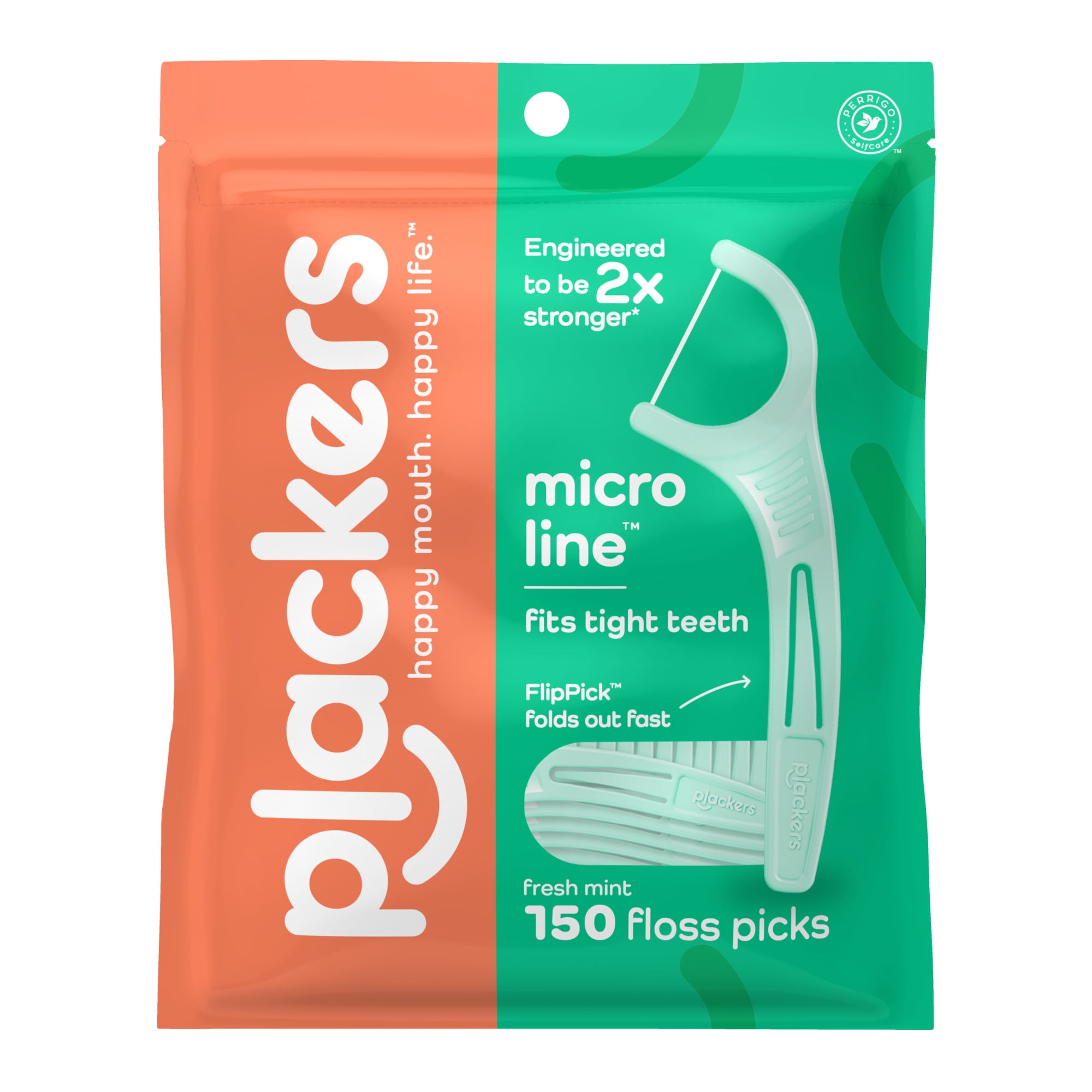 Plackers Micro Line Dental Tuffloss Fold-Out FlipPicks, Fresh Mint, 150 Count