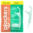 Plackers Micro Line Dental Floss Picks, FoldOut FlipPick, Tuffloss, Fresh Mint Flavor, 75 Count