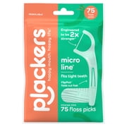 Plackers Micro Line Dental Tuffloss Fold-Out FlipPicks, Fresh Mint, 75 Count