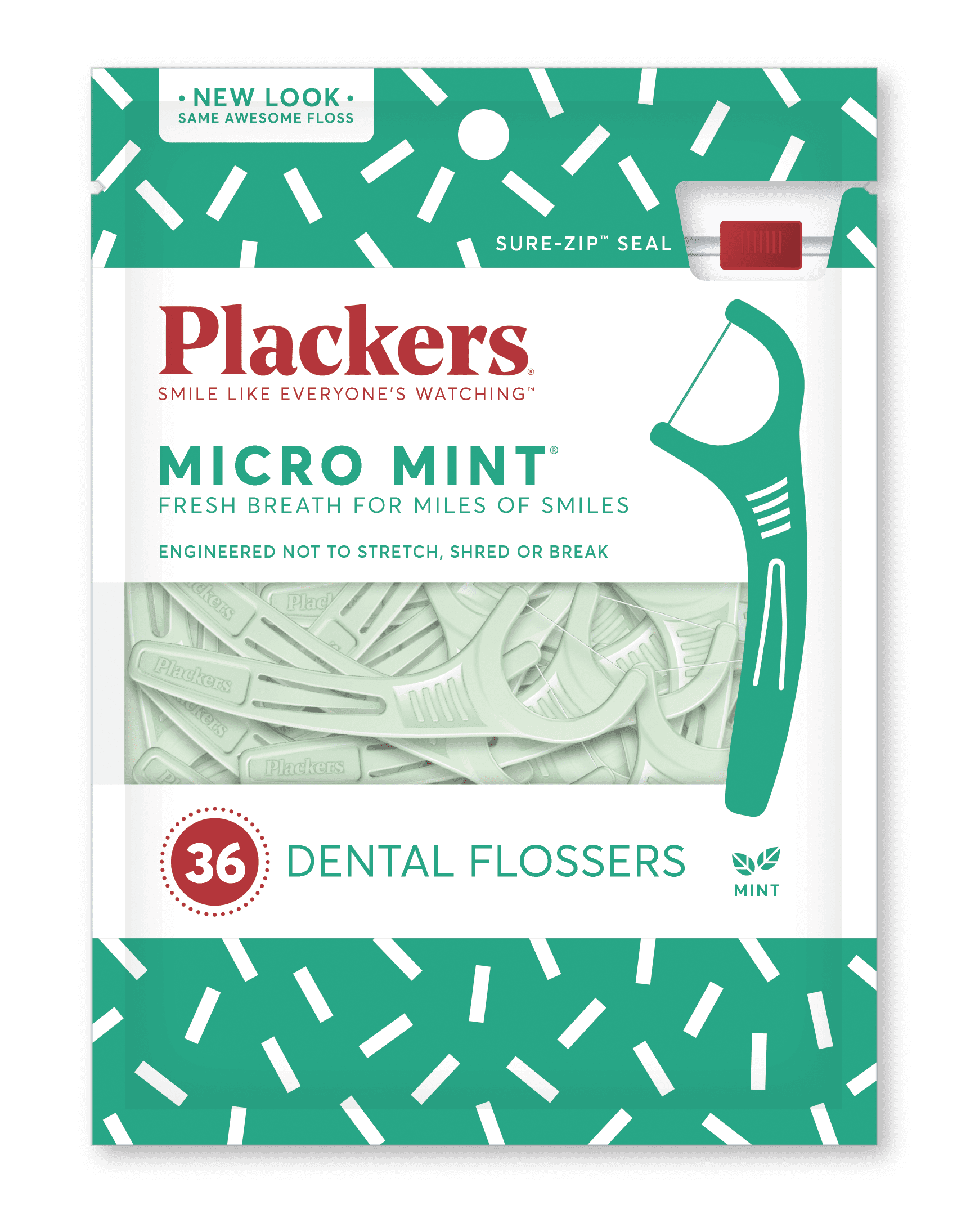 Plackers Micro Mint Dental Floss Picks, 36 Count