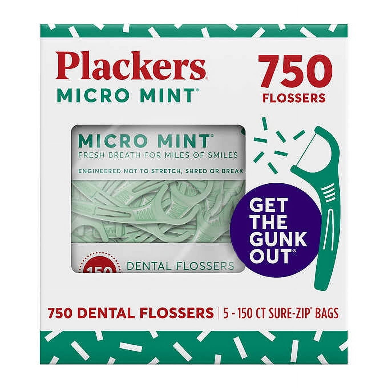 Plackers Micro Mint Dental Floss Picks 750ct