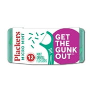 Plackers Micro Mint Dental Floss Picks With Travel Case, 12 Count Color May Vary