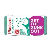 Plackers Micro Mint Dental Floss Picks with Travel Case, 12 Count Color may vary