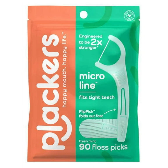 Plackers Micro Mint Dental Flossers 90 Count (Pack of 3)