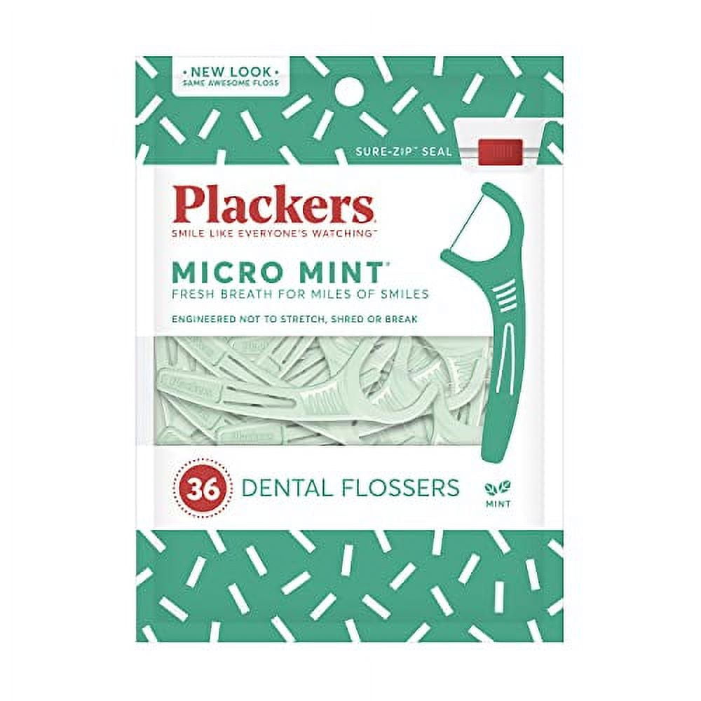 Plackers Micro Mint Dental Flossers, FoldOut Toothpick, Super Tuffloss