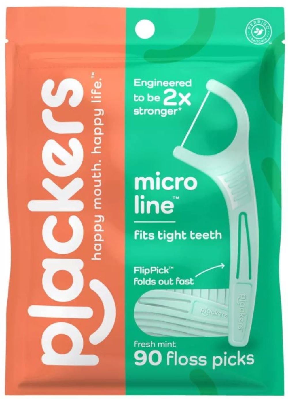 Plackers Micro Mint Dental Flossers (Pack of 8)