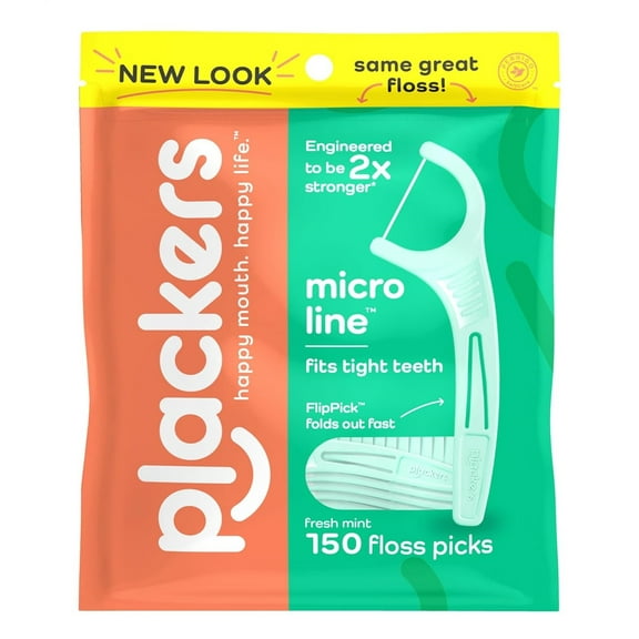 Plackers Micro Mint Dental Flossers Value Size 150 Count (Pack of 3)