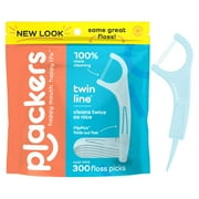 Plackers Twin Line Dental Floss Picks, Dual-Line Tuffloss, Cool Mint, 75 Count