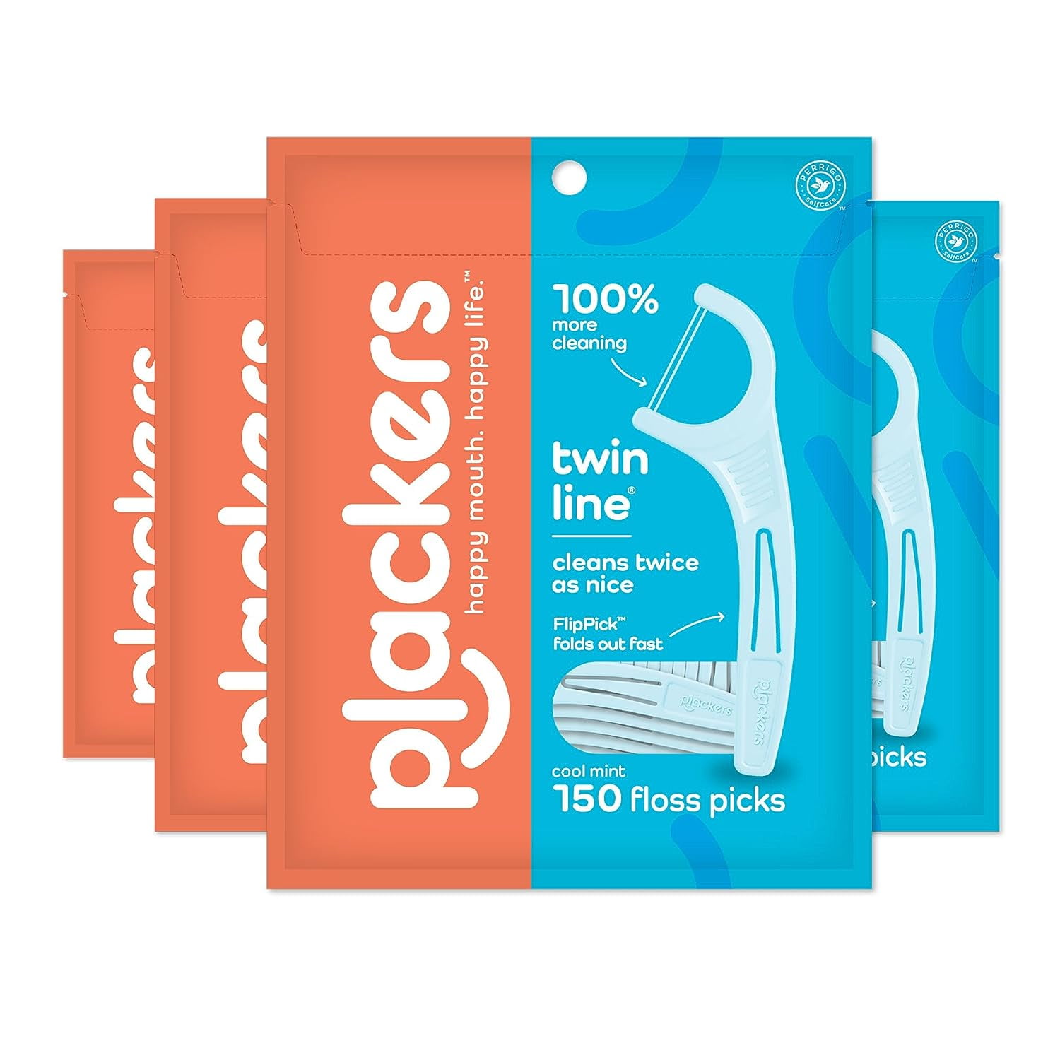 Plackers Twin-Line Dental Flossers, Advanced Whitening and Dual Action ...