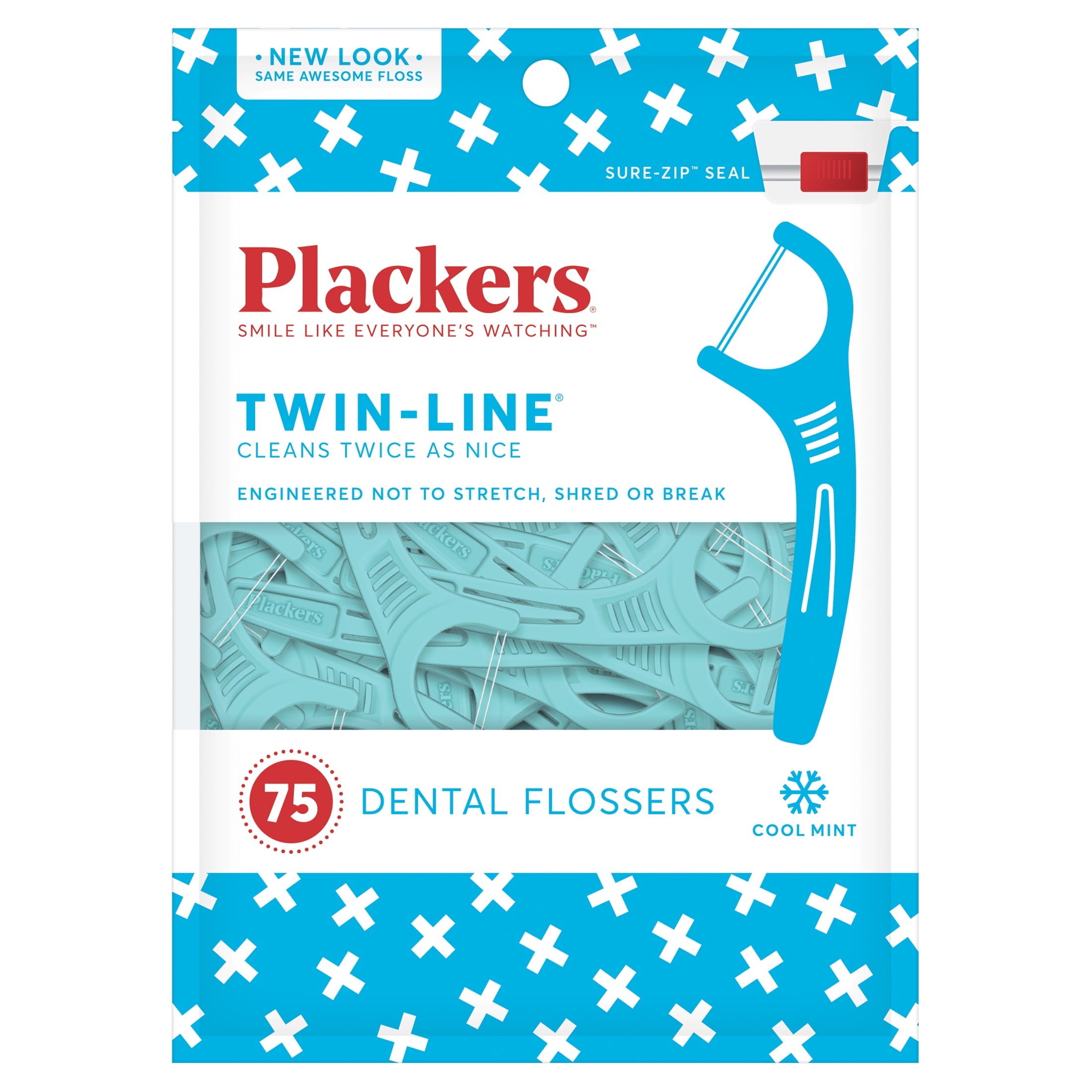Plackers TwinLine Dental Flossers, Dual Action Flossing System, Easy