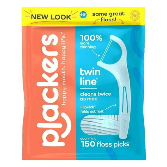 Plackers Twin-Line Dental Flossers Value Size 150 Count (Pack of 3)