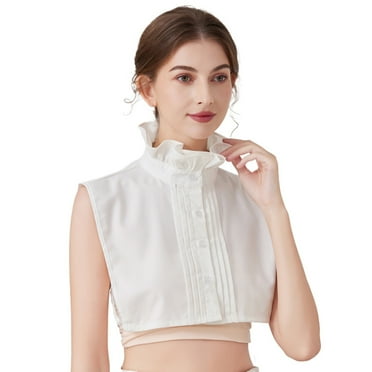 Placket Pleated Fake Collars for Women's Shirts - Detachable & Playful Style