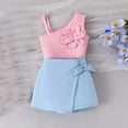 thumbnail image 1 of Placlothes Adorable Floral Cotton Two Piece Outfit for Little Girls Cute Tops and Skirt Set Summer Fall Birthday Outfits Kids Pink Size 2-3T, 1 of 9